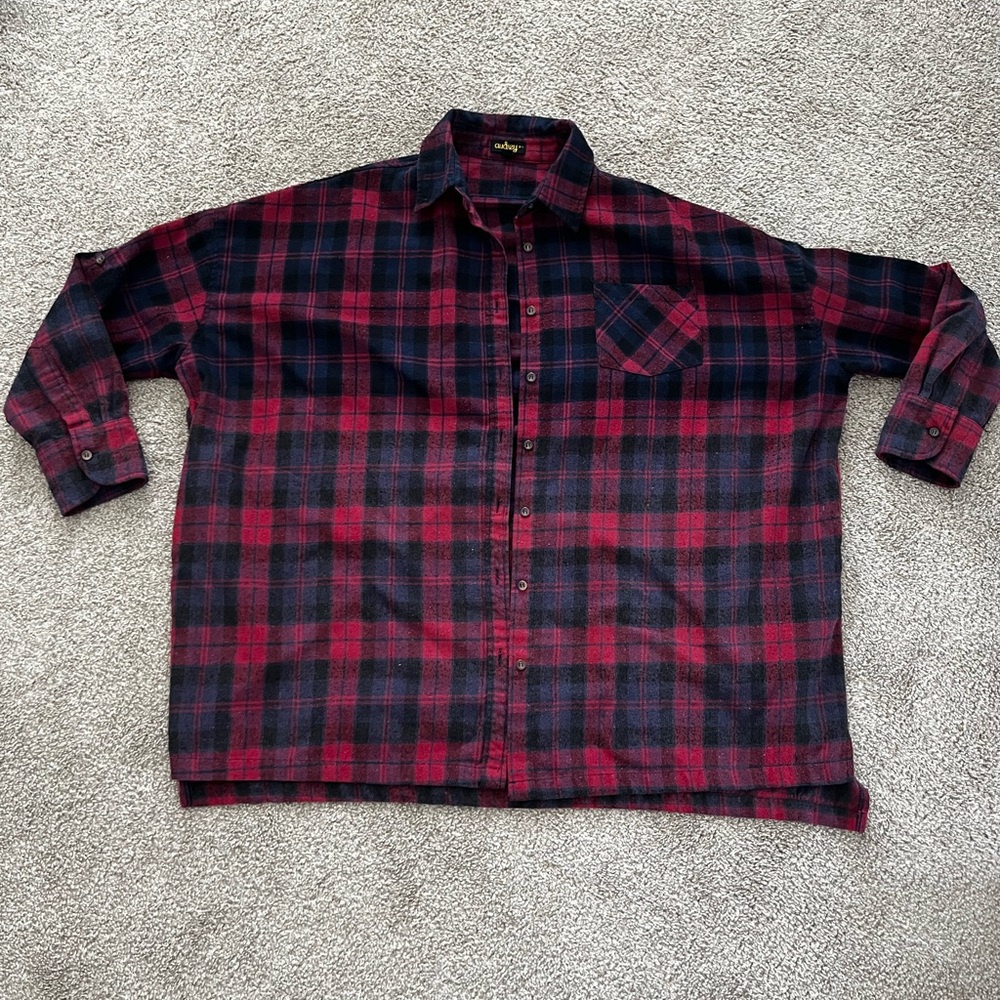 Audrey Red and Black Button Down Shirt Plaid